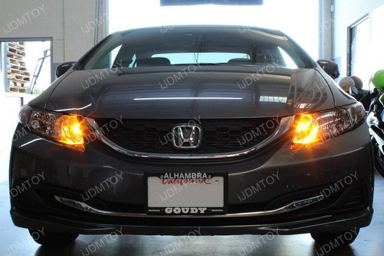 Amber Yellow Led Daytime Running Lights On Honda Civic Ijdmtoy Blog For Automotive Lighting