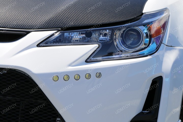 10X 23MM 3W LED Eagle Eye Green Daytime Running DRL Light Car Motor Silver O503 