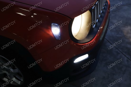 iJDMTOY Xenon White LED Daytime Running Lights Compatible with