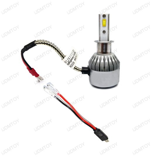 OEM H1 Socket/Adapter Wires For HID or LED Headlight Bulbs Conversion