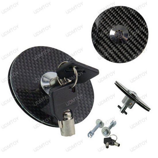 Black Real Carbon Fiber Hood Latch Pins with Lockable Keys