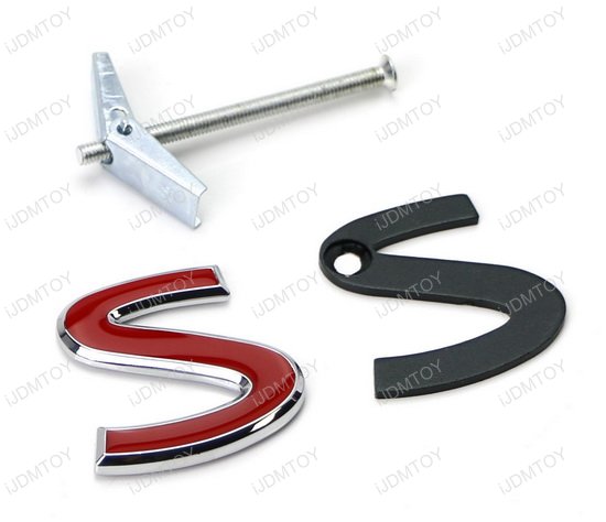 Alloy Metal S Letter Front Grille Badge For Infiniti Mesh Grill Infiniti Front Grille S Emblem
