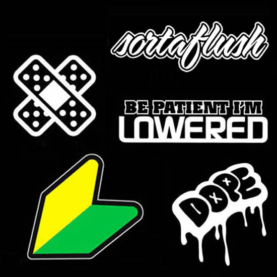 Photo Stickers on Sortaflush Hellaflush Dope Illest Jdm Car Sticker Decal Combo