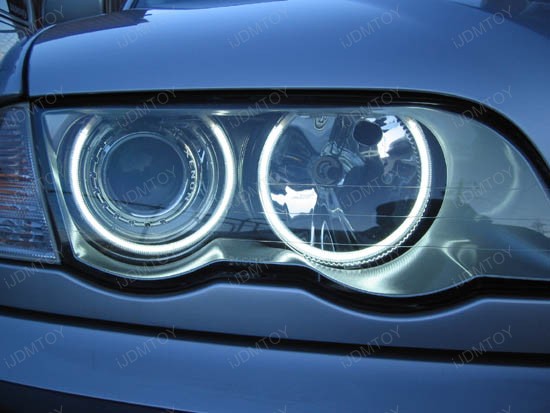 Bmw E46 3 Series W Non Hid Halogen Headlight Smd Led Angel Eyes Halo Rings Kit Ebay 5043