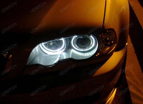 Bmw E46 3 Series W Non Hid Halogen Headlight Smd Led Angel Eyes Halo Rings Kit Ebay 1741