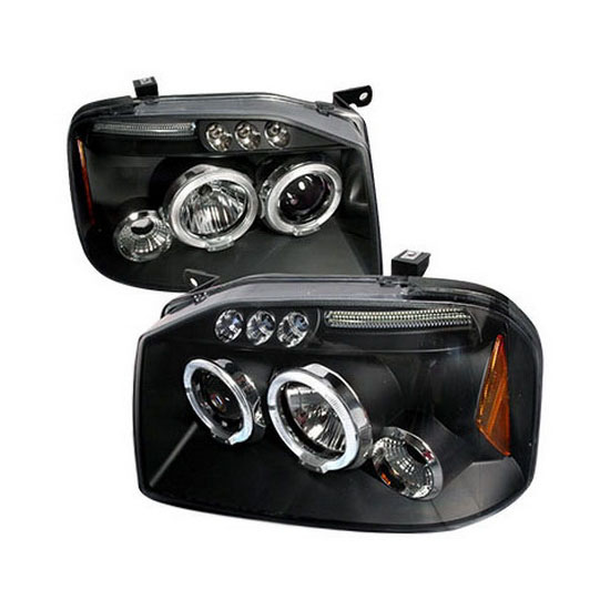 Nissan navara d22 black projector halo headlights #5