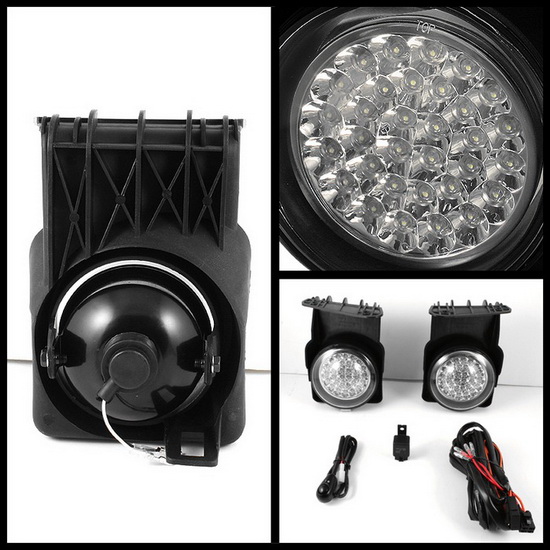 2003-06 GMC Sierra 1500 2500 3500 1500HD Clear LED Fog Lights