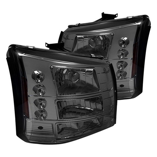 03-06 Chevy Silverado 1500/2500/3500 Smoke Housing Euro Headlights