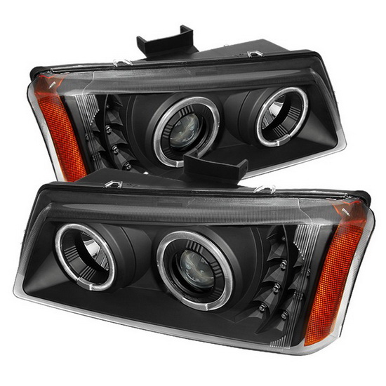 2003-2006 Chevrolet Silverado LED Halo Black Projector Headlights