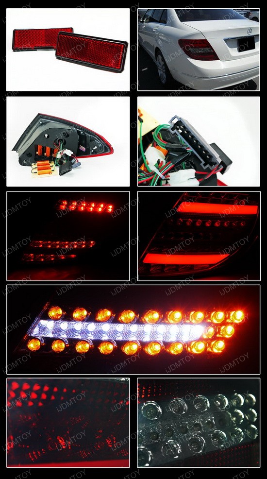 Mercedes Benz C Red Smoke Led Tail Lights