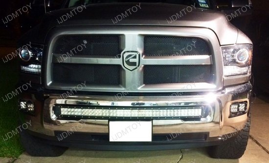 10-18 Dodge RAM 2500 3500 Behind Grille Curved 240W LED Light Bar Kit