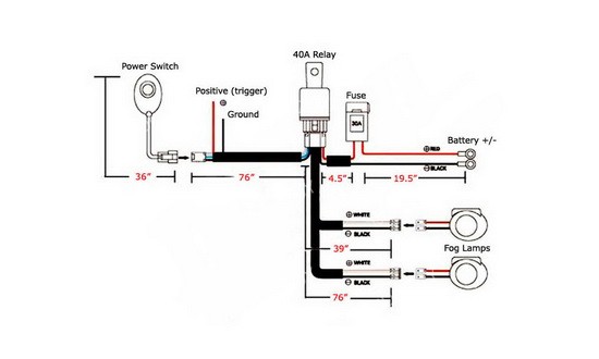 H11 H8 Relay Harness Wire Kit For Fog Lights HID Worklamp 2013 dodge dart fog lamps wiring diagram 