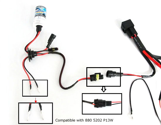 H3 H4 H7 H11 9005 9006 HID Conversion Kit Relay Wire ... 9007 hid relay harness diagram 