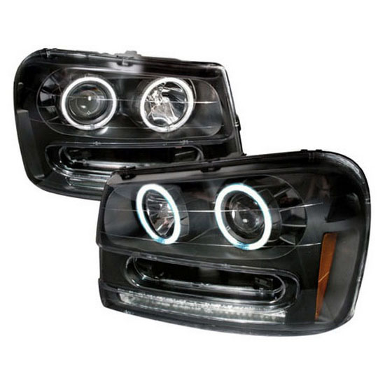 02-05 Chevrolet TRAILBLAZER Black CCFL Halo Projector LED Headlights