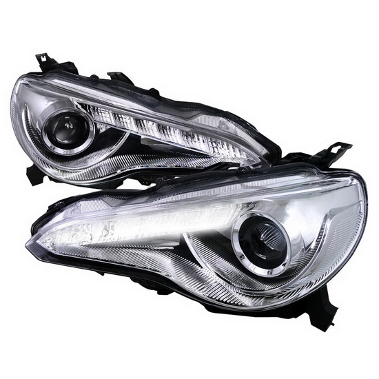 2013-2014 Scion FR-S Chrome Housing LED DRL Projector Headlights