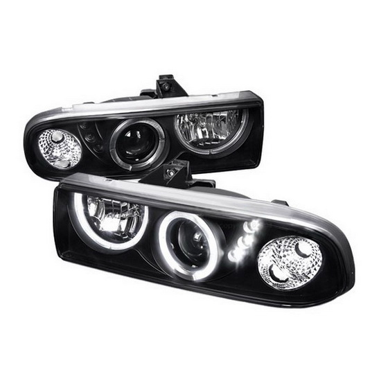 98-04 Chevrolet S10 Black Dual Halo Projector Headlights with LEDs