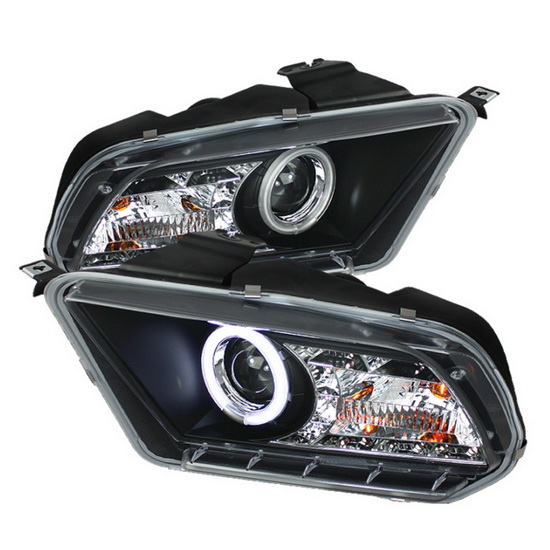 2010-13 Ford Mustang Black CCFL Halo Projector Headlights