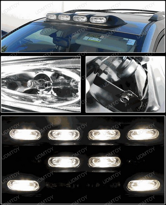 Universal Fit Black Clear Lens Oval Style 4X Fog Lights